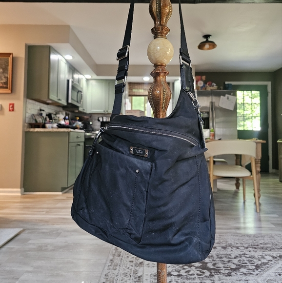 TUMI Voyageur Sumatra Crossbody Bag Purse Black Travel Nylon - Picture 3 of 15